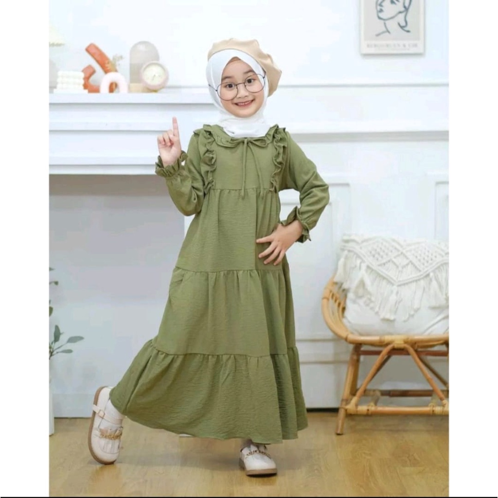 KADZ.ID - SHAFA DRESS - DRESS ANAK BAHAN CRYNCLE - 3-12 TAHUN