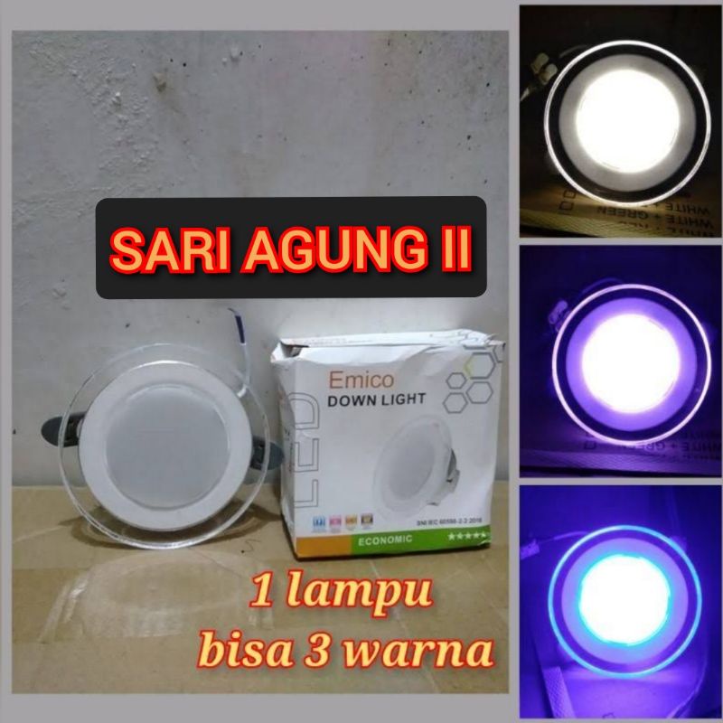 LED DOWNLIGHT EMICO /AEON 3 WARNA HARGA TERTERA 1 PCS
