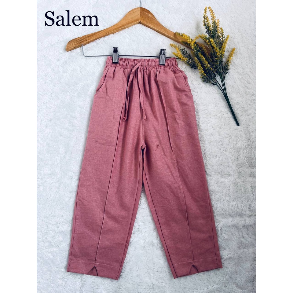 DL88 I Celana Anak Katun Rami Linen Polos Premium/ Celana Anak Perempuan buat usia 6-12tahun