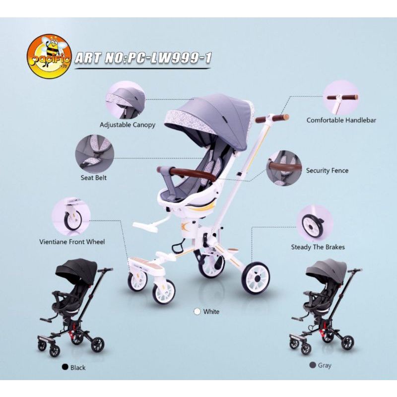 stroller bayi pacific LW999-1 Putih