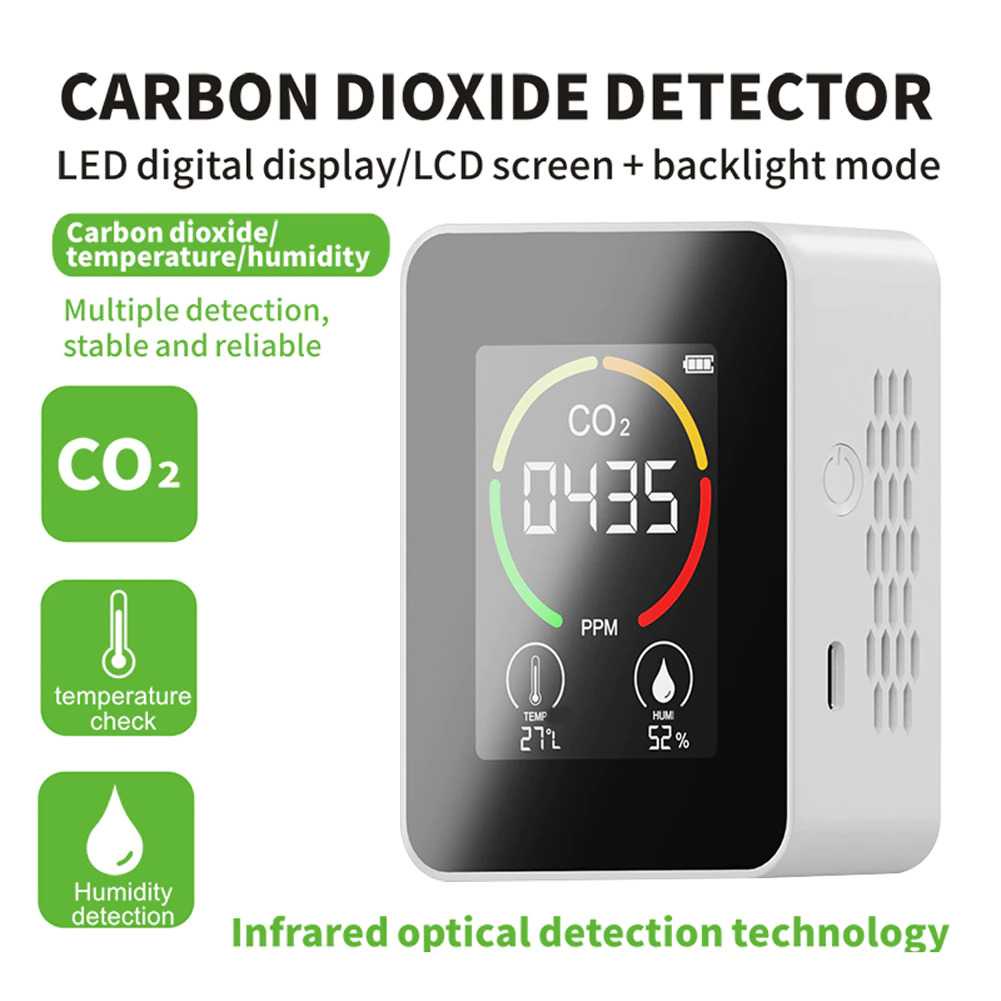 Alat Pengukur Kualitas Udara Suhu Kelembaban CO2 Sensor PPM 2.5