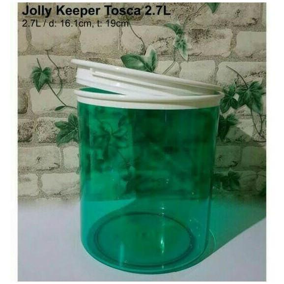 { PROMO TERBATAS } Tupperware Jolly Keeper Hijau Toska 2.7L (1pc Toples) TERMURAH