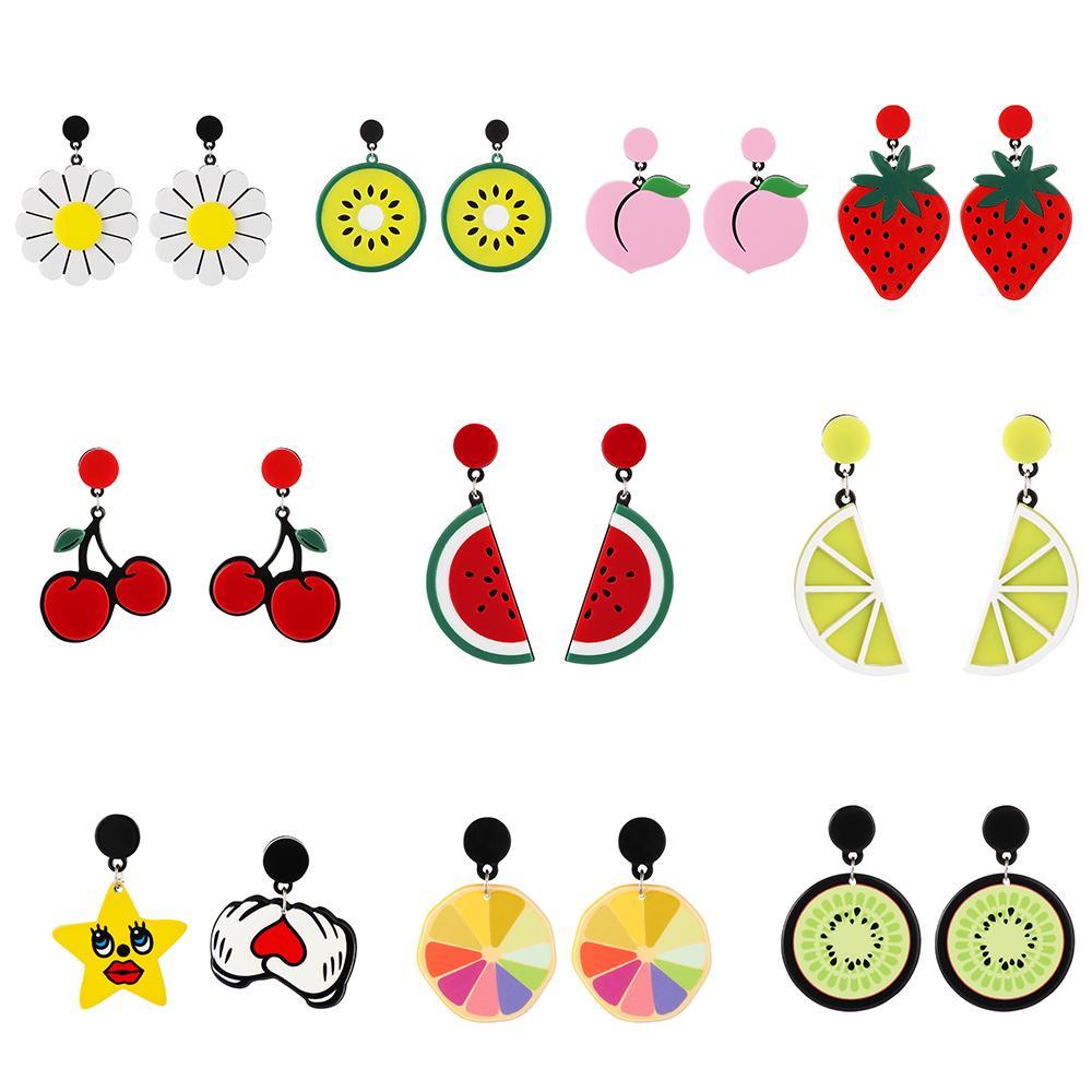 Lily 1pasang Anting Buah Fashion Strawberry Musim Panas Menjuntai