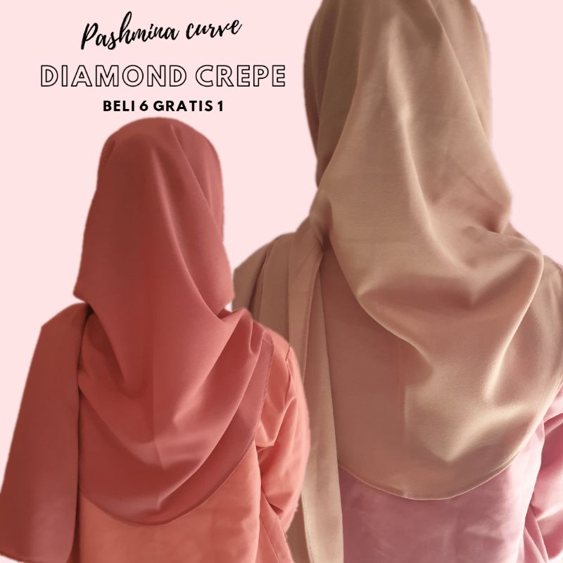 PASHMINA CURVE DIAMOND CREPE PASMINA OVAL DIAMOND
