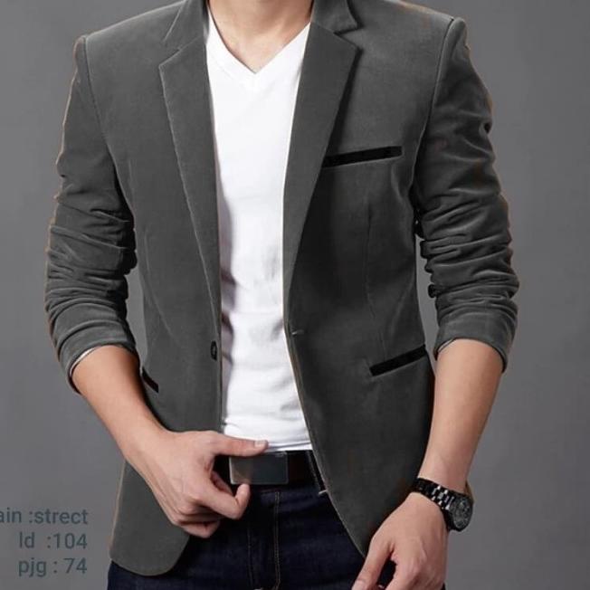 [JAS WILLY ABU TUA SC] jas pria katun stretch abu tua