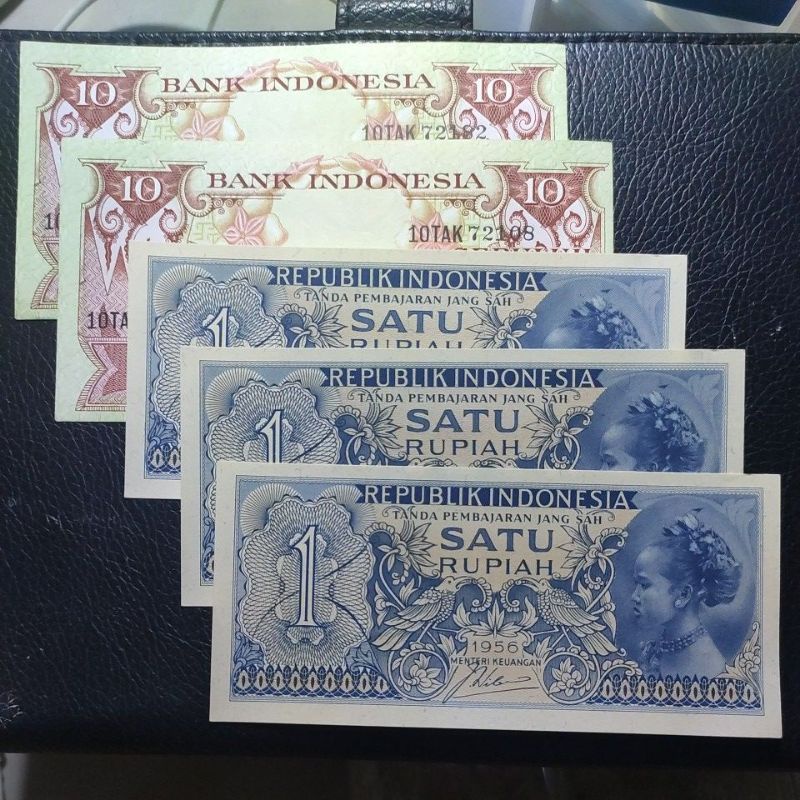 MAHAR 23 RUPIAH UANG KUNO KERTAS ( 10+10+1+1+1 )