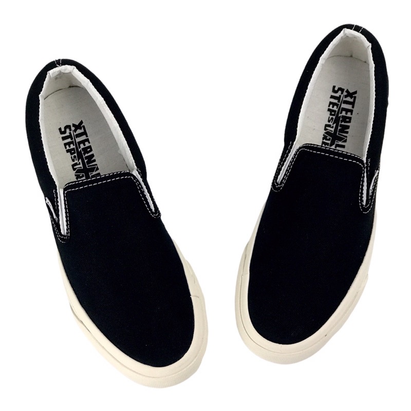 Sepatu XternalStepSure - Slip On Divan Black White WB