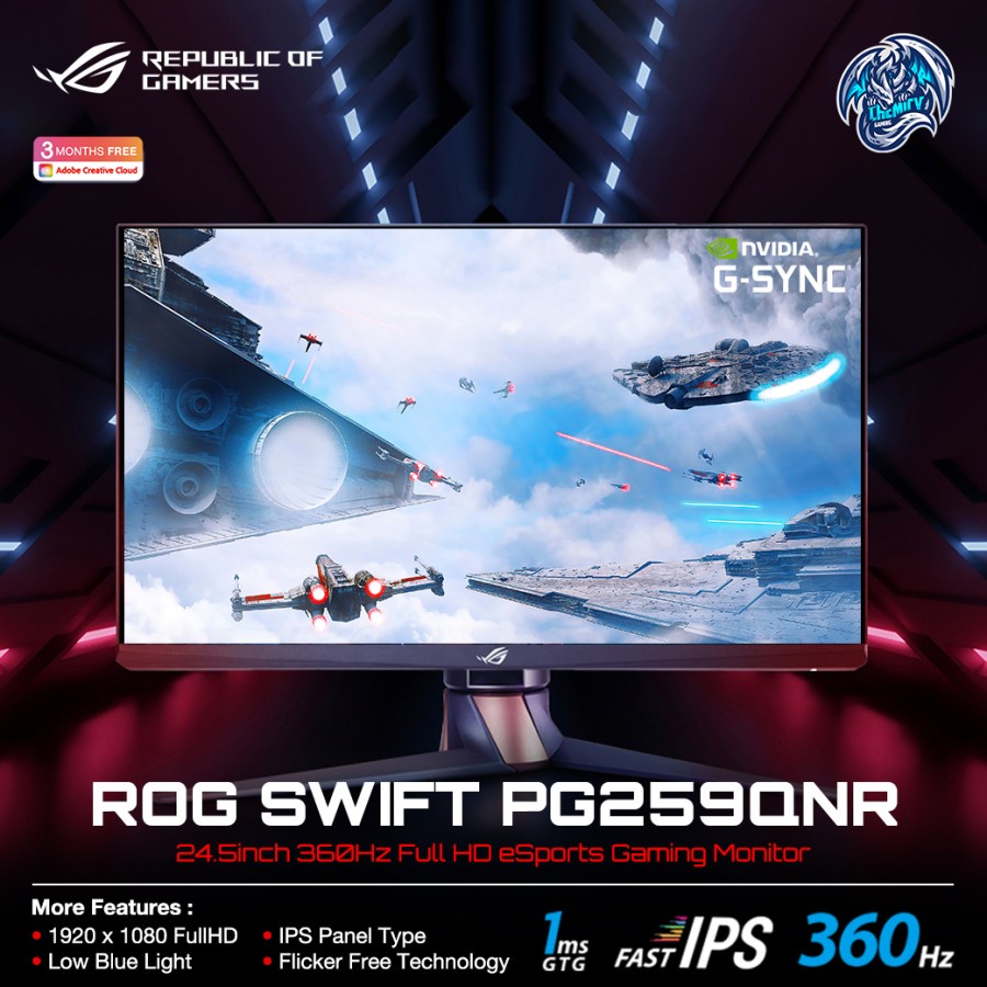 Asus ROG Swift PG259QNR 24.5inch 360Hz G-Sync Gaming LED Monitor