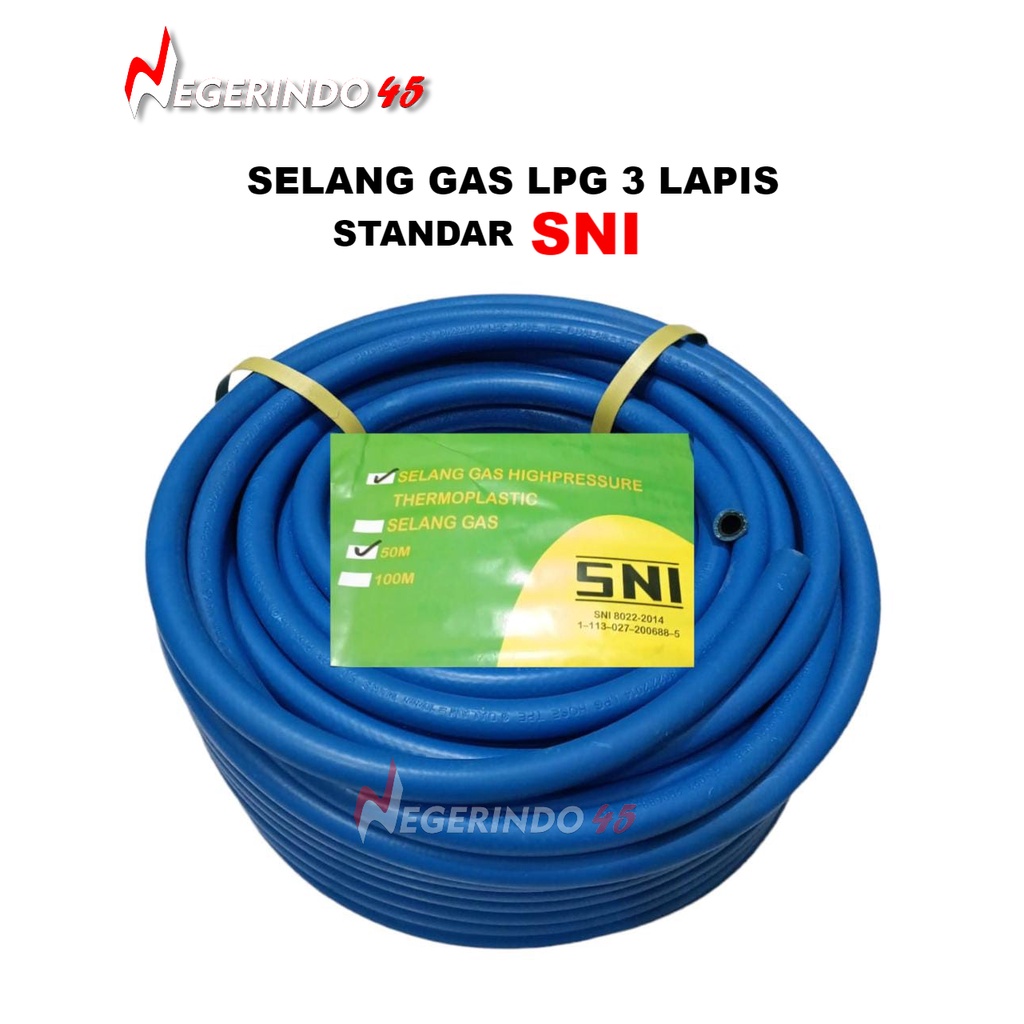 SELANG GAS LPG HIGH PRESSURE 3 LAPIS TEBAL 3.5MM  3/8&quot; SNI