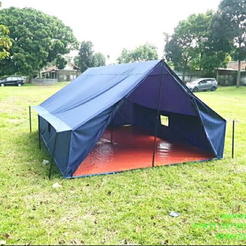 Tenda Regu Pramuka 3x4 Alas Pasak Tiang Terpal (1set) gambar hanya contoh, alas karung