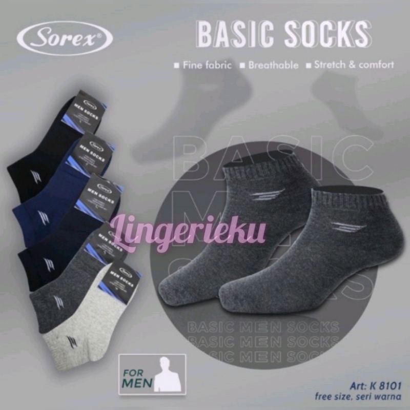 Sorex K 8101 Kaos Kaki Pria Basic Socks Freesize Semata Kaki