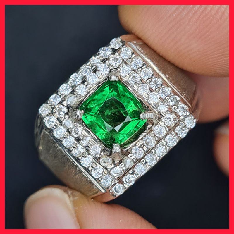 Natural Tsavorite Garnet 1.23ct Cincin Batu Hijau GRI TG518