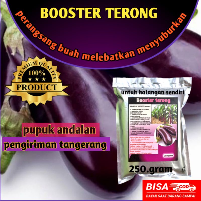 Pupuk booster terong organik penyubur tanah pelebat buah dan merangsang bunga isi 250 gram promo Termurah bisa Cod