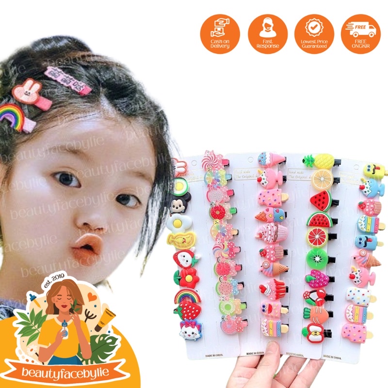 10 PCS JEPIT RAMBUT ANAK JEPITAN MOTIF KARAKTER KARTUN