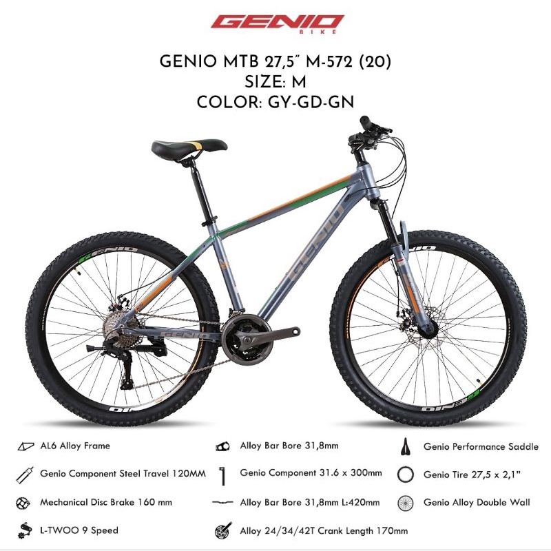 Sepeda MTB 27.5 inch Genio 572