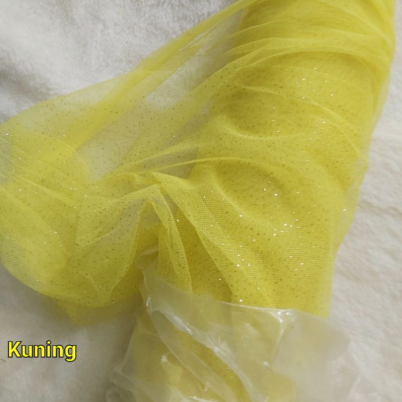Kain Tile Glitter Bahan Kelap kelip ( Tulle gliter Metalik ) Tulle Mesh Metalic