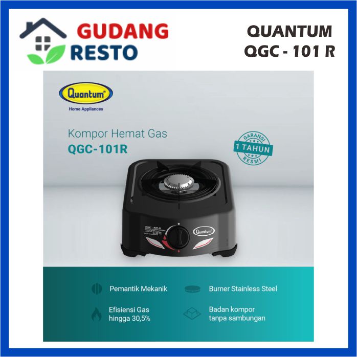 Kompor Gas LPG Quantum QGC 101R  / 101RB 1 Tungku / QGC 101 R / 101 RB / QGC101R / QGC101RB HEMAT ELPIJI QGC101 LPG