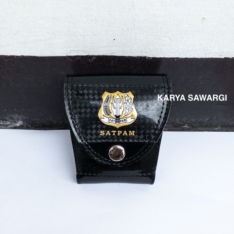 Sarung Tempat borgol tangan satpam security kulit kilap