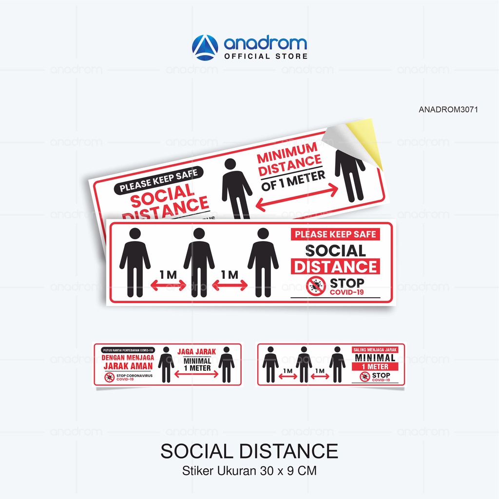 

Stiker Social Distancing / Physical Distancing | Himbauan Jaga Jarak | Anadrom 3071