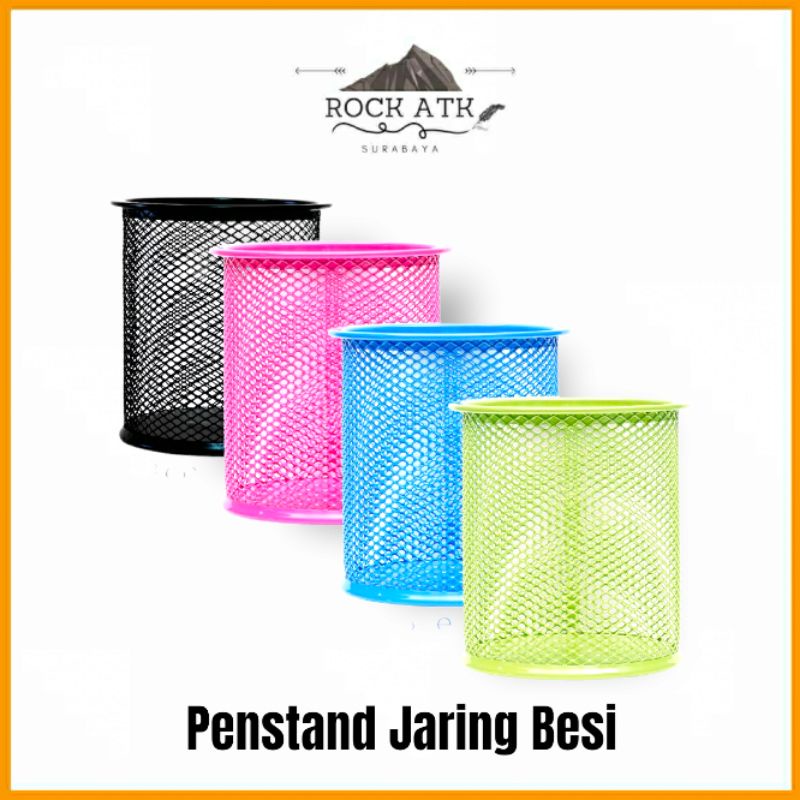 

Penstand Holder Jaring Besi Kotak Bulat Tempat Pensil Warna dan Hitam (Pcs)