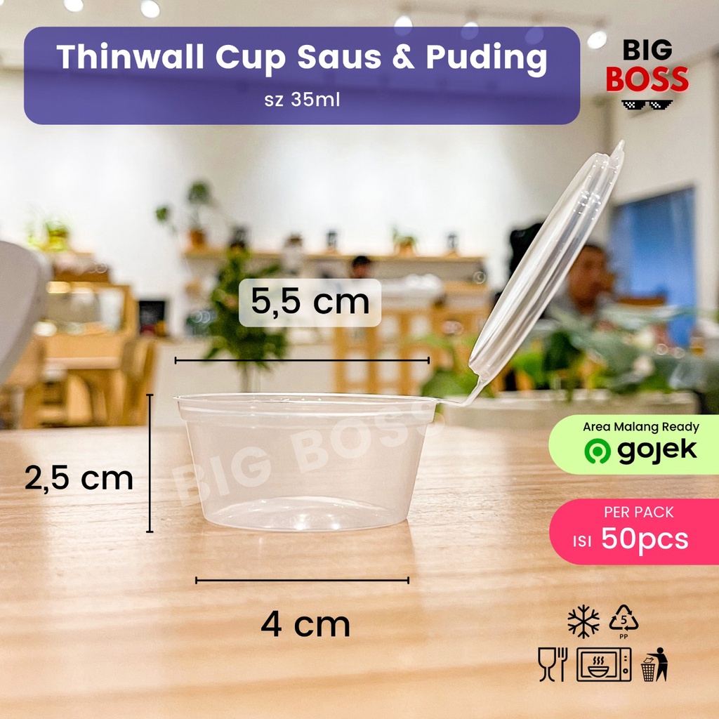 [ISI 50 PCS] Kontainer Tempat Saus Klip 35ml / Sauce COntainer / Tempat saos / Thinwall Saus / Thinwall Victory