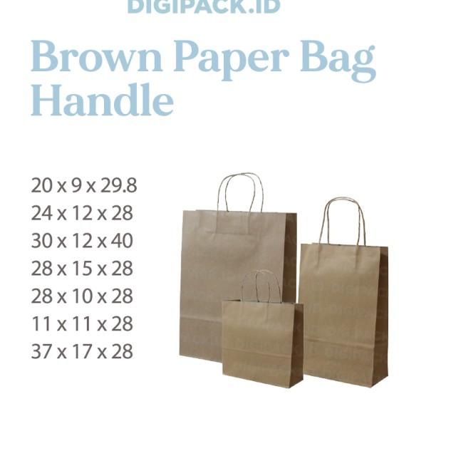 

[Digipack] Brown Paper Bag Tali 20 x 9 x 29.8 | Kantong Kertas Coklat