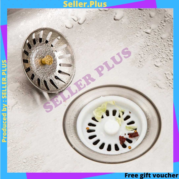 SP Saringan Wastafel Cuci Piring Penutup Lubang Westafel Stainless Steel Sink Filter 7.8 x 3.1 cm