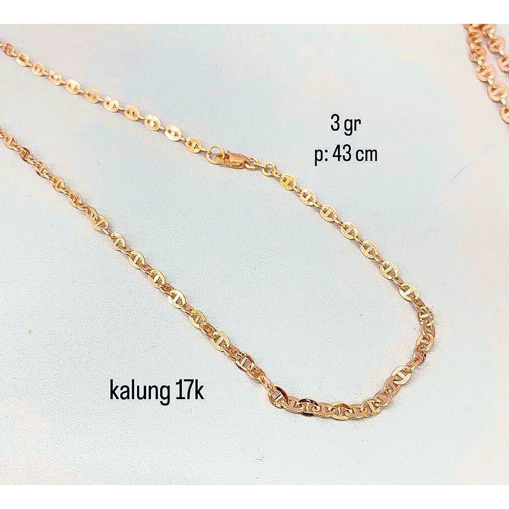 Kalung gelang anak dan dewasa emas asli kadar 700 70 16k 750 75 17k casteli rantai tangan horseshoe rosegold gold 3 4 5 7 8 gram gr g panjang cowok cewek pria wanita