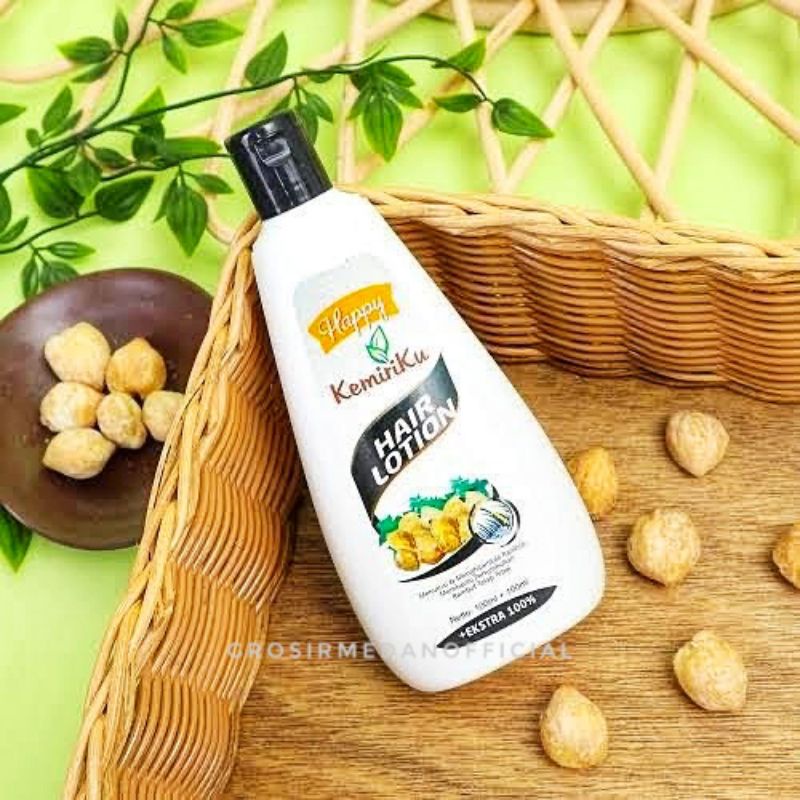 HAIR LOTION HAPPY KEMIRIKU - MINYAK RAMBUT KEMIRI DAN URANG ARING - MEMBUAT RAMBUT HITAM, TEBAL, LEMBUT, SEHAT BERKILAU DAN MUDAH DIATUR