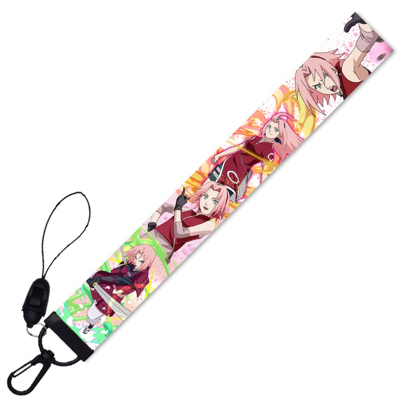 Haruno Tali Lanyard Kaset Desain Sakura Naruto Dapat Dilepas