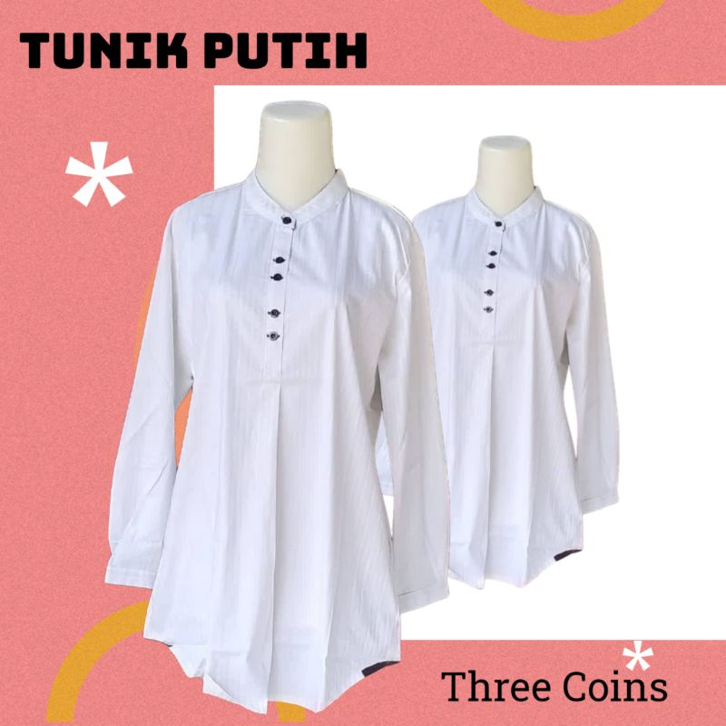 TUNIK WANITA PUTIH BRAND THREECOINS