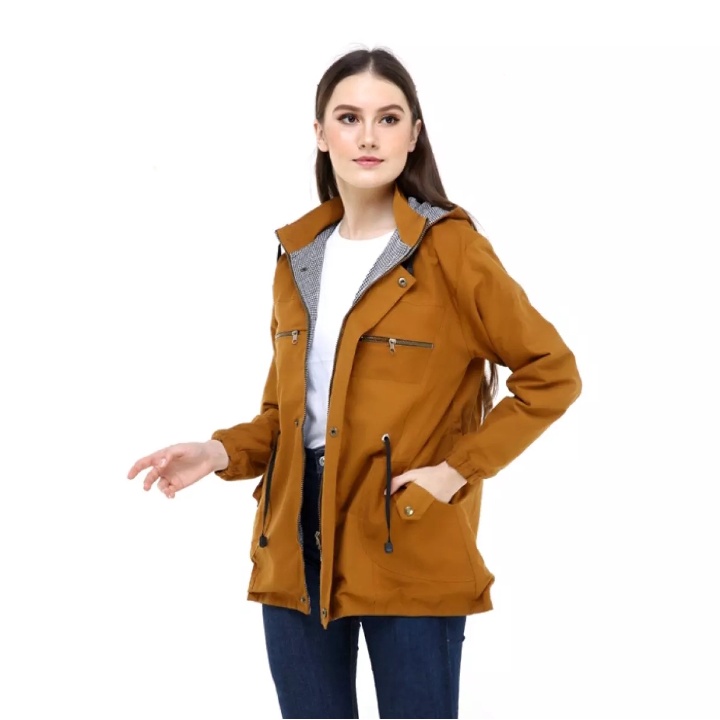 Jaket Parka Cewek Jumbo / big size m/l, xl, xxl, xxxl, hoodie bisa dilepas-KUNING MUSTARD
