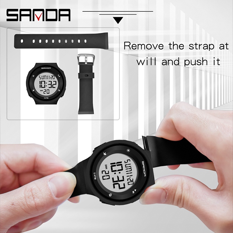 SANDA 2001 Jam Tangan Wanita Pria Digital EL Backlight Sport Watch Anti Air WATCHKITE WKOS