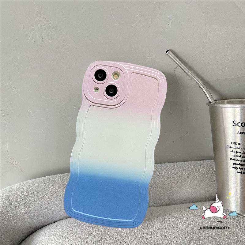 Casing Soft Case Samsung A14 A04s A04 A04E A13 A23 A12 A32 A50 A50s A03 A03s A51 A21s A20s A33 A52 A22 A31 A30s A02s A52s A11 M22 M32 Simple Colorful Gradient Wavy Edge Back Cover