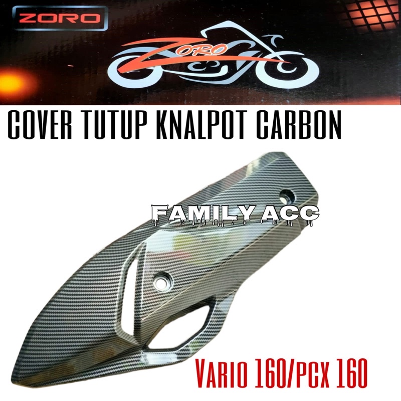 COVER TUTUP KNALPOT CARBON VARIO 160 NEW / PCX 160 NEW ZORO IMPORT