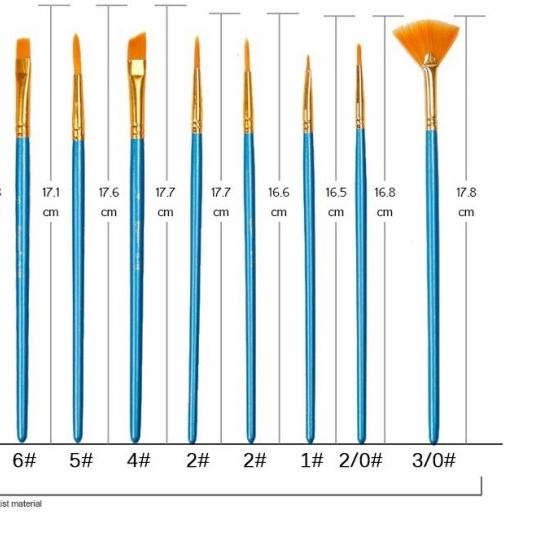 

Giorgione Brush Set 10 pcs G-198H Kuas Lukis Nylon Ekonomis