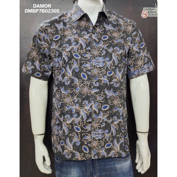 kemeja batik pria , batik print lengan pendek DAMOR