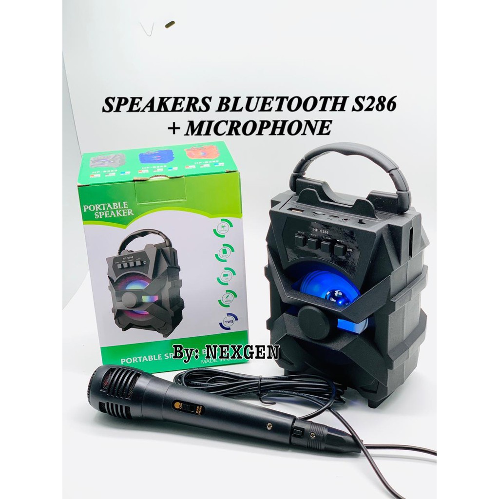 SPEAKER BLUETOOTH + MIC TAMPILAN BARU / MUSIK BOX BLUETOOTH KARAOKE S-286