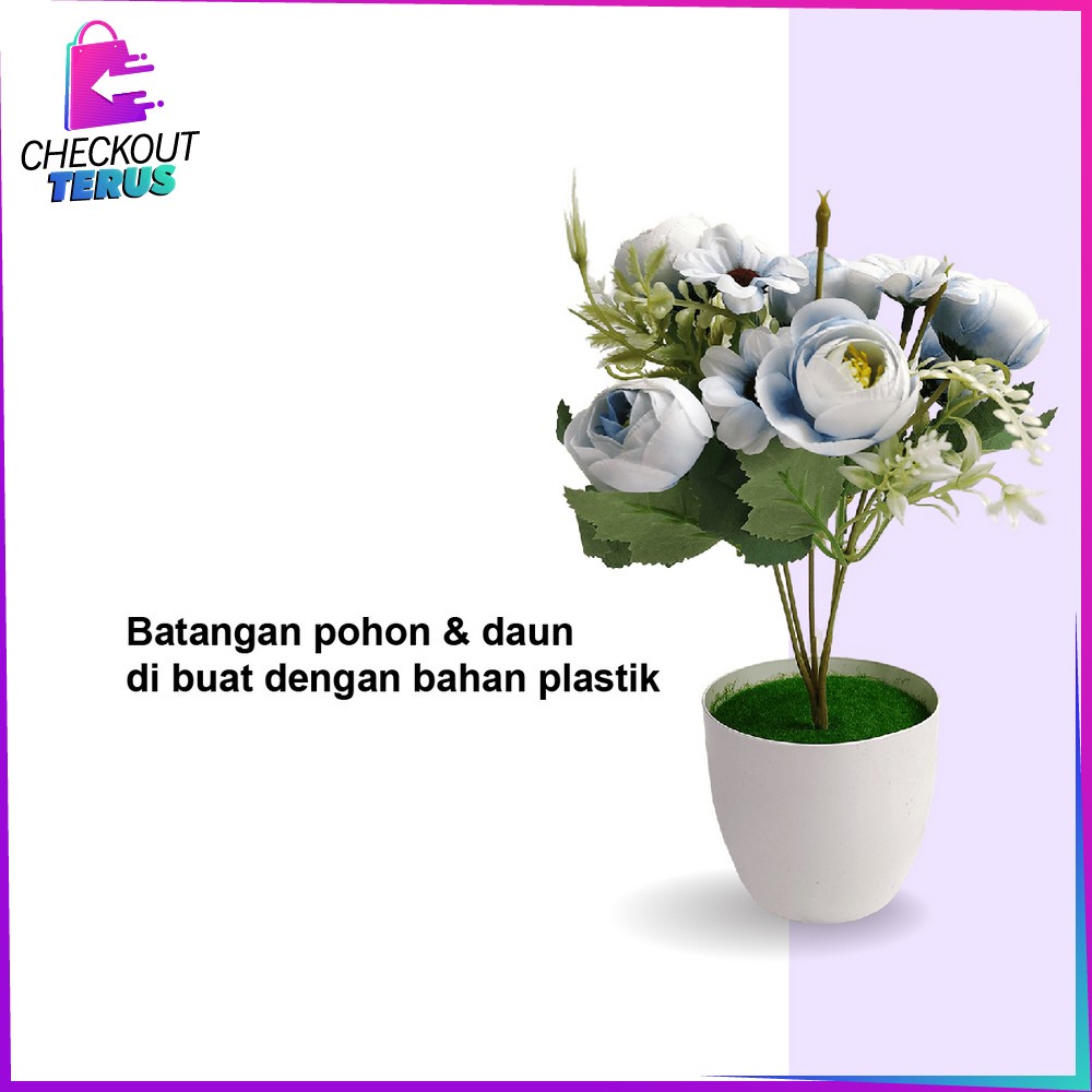 CT C677 C681 Tanaman Plastik Pot Bunga Hias Dekorasi Rumah Ornamen Bunga Peony Tanaman Hias Serbaguna