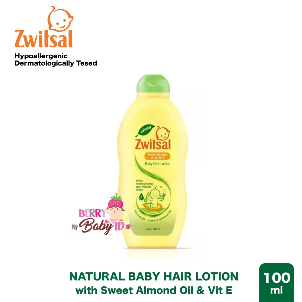 Zwitsal Baby Hair Lotion Sweet Almond Oil &amp; Vit E Losion Rambut Bayi Berry Mart