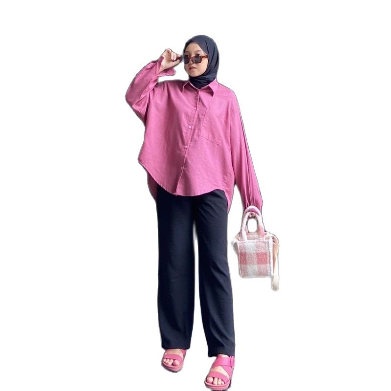 ZASKIYA - Olivia Shirt - Kemeja Oversize Wanita - Kemeja Linen - Oversized Shirt Linen