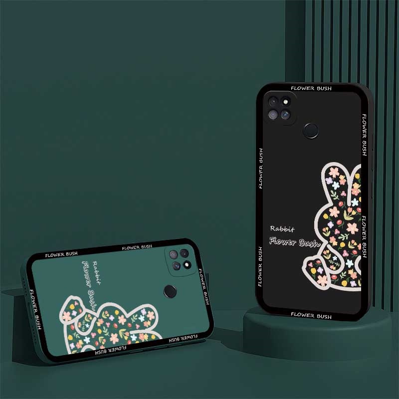 Soft Case Bahan Silikon Motif Bunga Kelinci Dengan Lanyard Untuk Redmi Note 11S 11 Pro 10C 10A 9C 9T 9A Note 10 5G Note 10S Note 9 Note8 Note7 Poco M3 Pro X3 Pro NFC