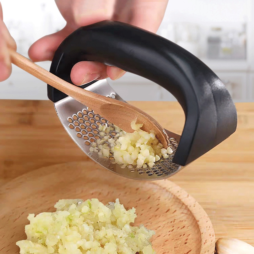 Garlic Press， Penggerus Bawang Putih Bumbu Dapur，Stainless Alat ，Penghancur bawang putih