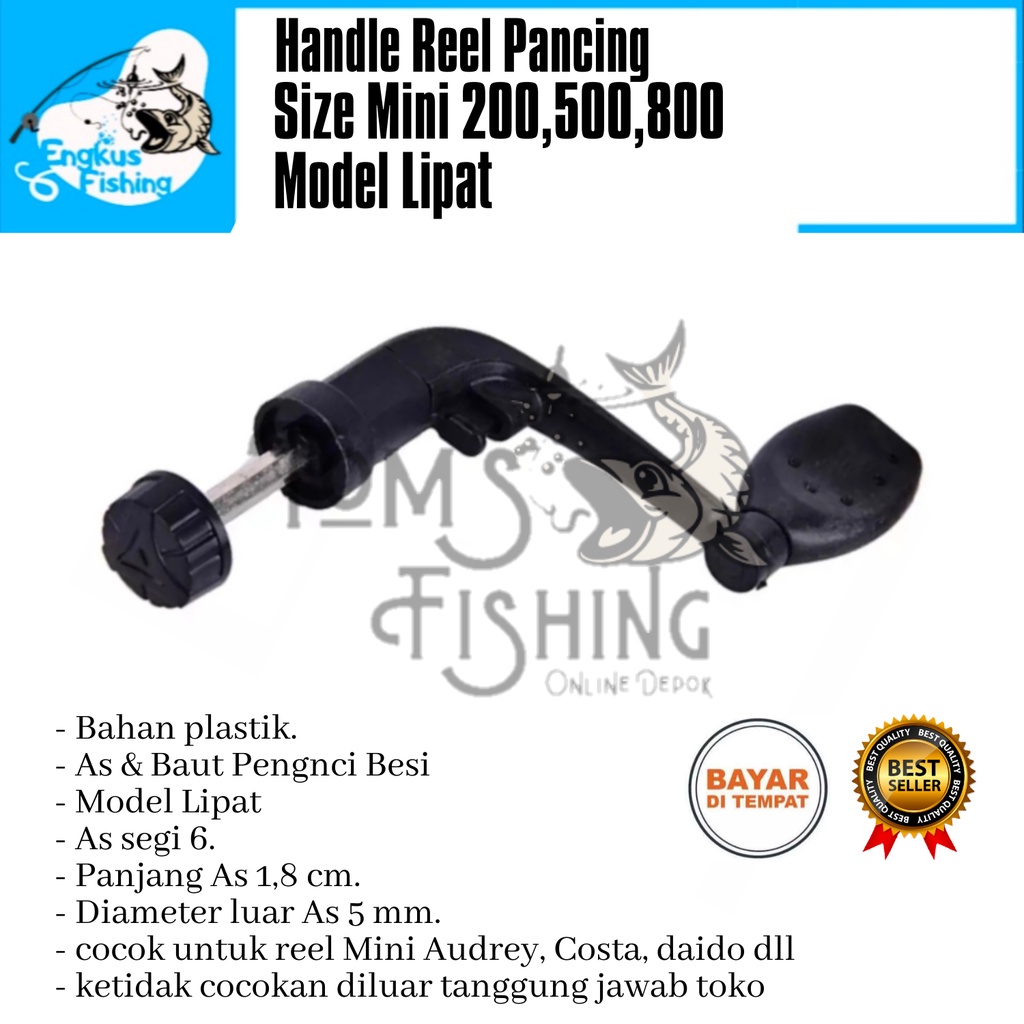 Handle Reel Pancing Reel Mini 200 - 800 Audrey, Costa, Daido dll Plastik Murah - Engkus Fishing