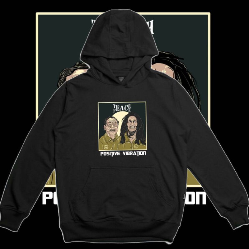 Hoodie Jumper teach peace - Hoodie kedamaian - gus dur - bob marley - hodie