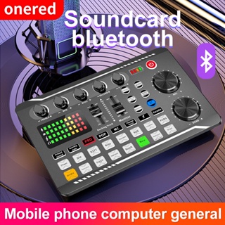 Onered F998 Live Soundcard Bluetooth Microphone Sound Audio Interface Mixer Universal live broadcast equipment for mobile phones and computers