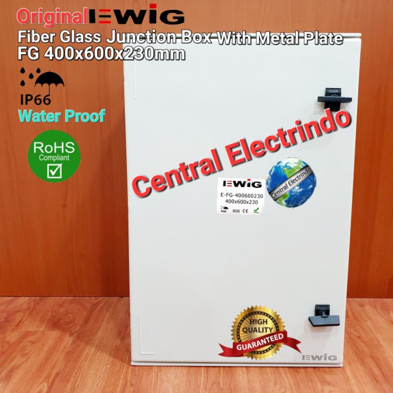 Fiber Glass Junction Box Panel FG 400×600×230mm EWIG With Metal Plate.