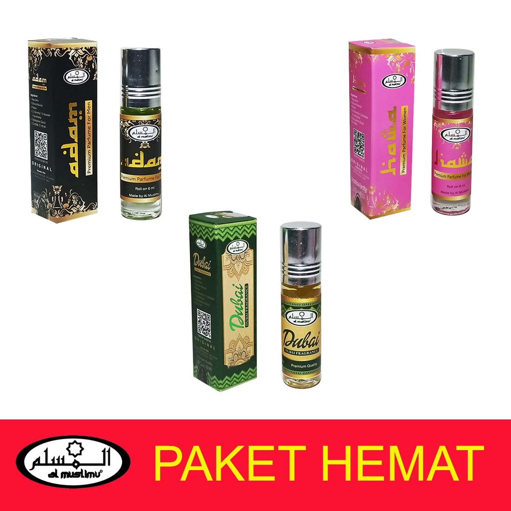 Parfum Paket 3in1 Adam Dubai & Hawa 6 Ml Al Muslimu Parfum