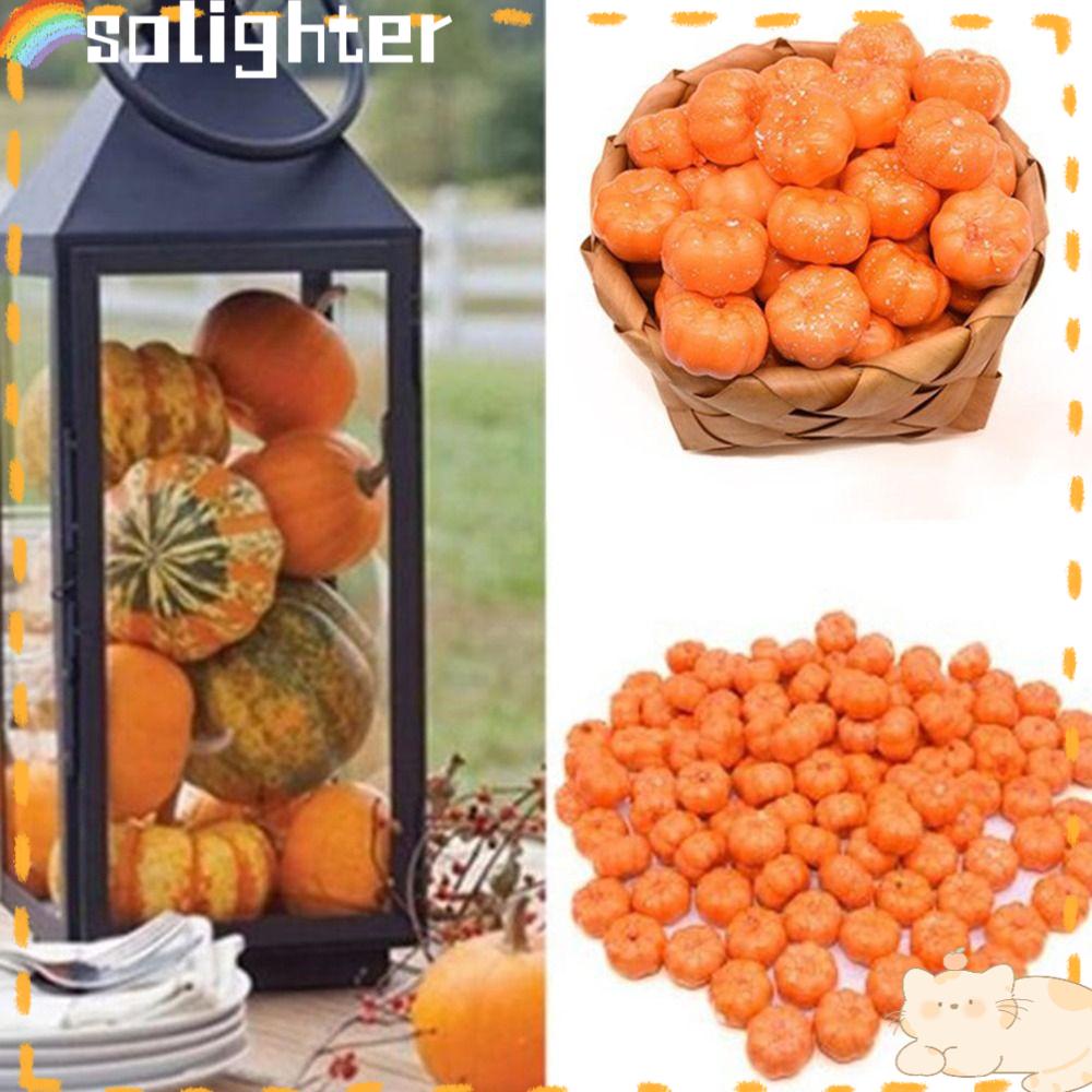 Solighter 50pcs Simulasi Labu Halloween Untuk Dekorasi Rumah