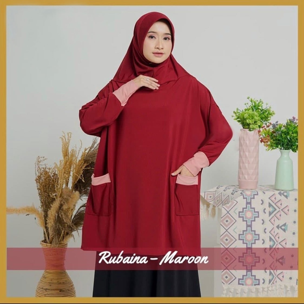 JILBAB LENGAN SPORTY HIJAB TANGAN SYAR'I INSTAN RUBIANA MURAH JERSEY